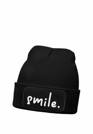 PATCH SMILE AUFDRUCK SPRUCH - Mütze - schwarz