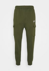 Olivgröna sweatpants tillverkade av mjukt tyg, med elastisk midja, avsmalnande ben och sidofickor med cargo-stil samt en liten logotypdetalj.