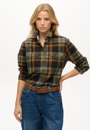 Blusa - black green check