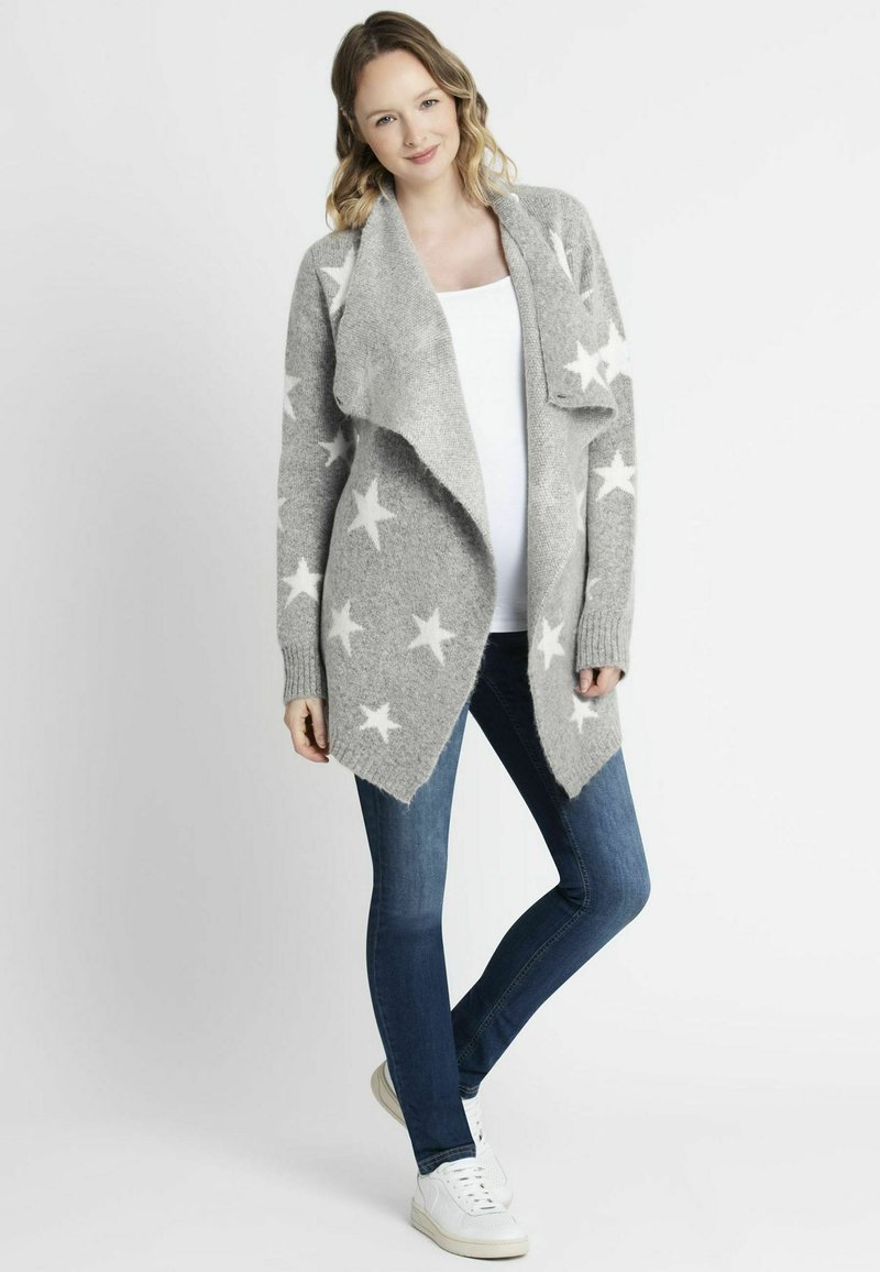 JoJo Maman Bébé STAR DRAPE MATERNITY NURSING STANDARD Cardigan marl
