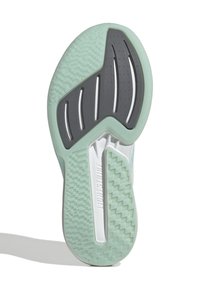 Suela de zapato en un ligero color verde menta, con una superficie texturizada y acentos en gris oscuro. Presenta un patrón en zigzag y marca visible.