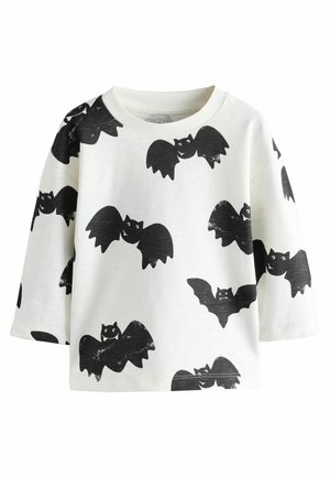 REGULAR FIT - HALLOWEEN LONG SLEEVE GRAPHIC  - Hosszú ujjú felső - white black bats