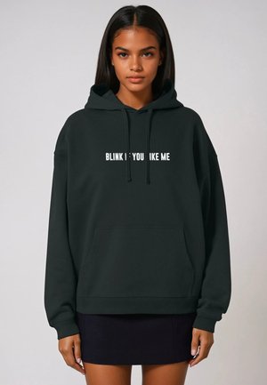 BLINK IF YOU LIKE ME EMBROIDERY UNISEX - Hoodie - black