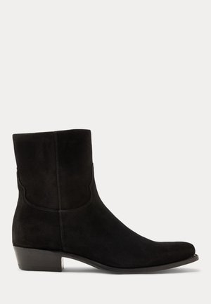 Polo Ralph Lauren, CALFSKIN SUEDE WESTERN BOOT - Stivaletti texani / biker - black