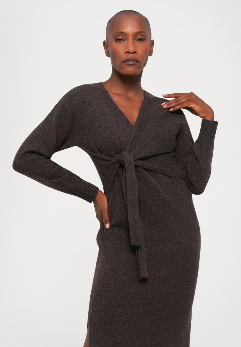 DESIGNERS REMIX CARMEN WRAP DRESS - Day dress - espresso/brown -  Zalando.co.uk