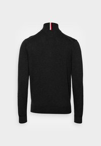 Tommy Hilfiger PIMA ZIP MOCK - Strickpullover - dark grey heather