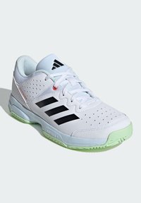 adidas Performance COURT STABIL - Chaussures de volley - cloud white   core black   semi green spark