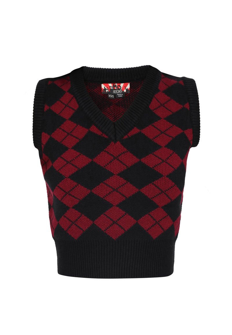 myMo ROCKS Top - black burgundy/black - Zalando.ie