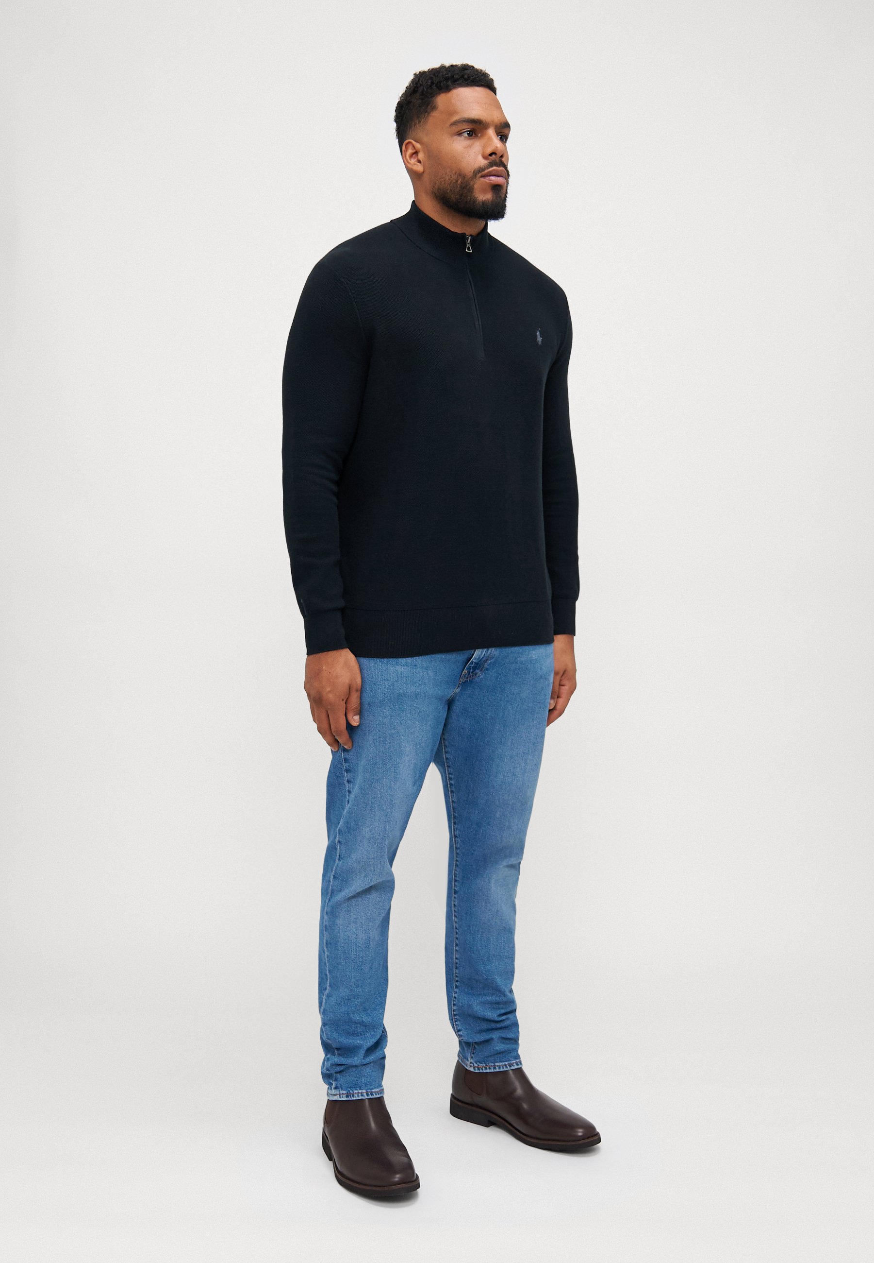 Polo Ralph Lauren Big & Tall MESH-KNIT COTTON QUARTER-ZIP JUMPER