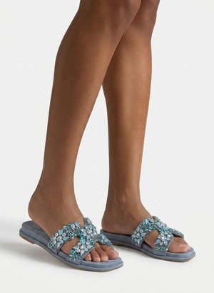 Alma Blue, Pantolette flach - blue