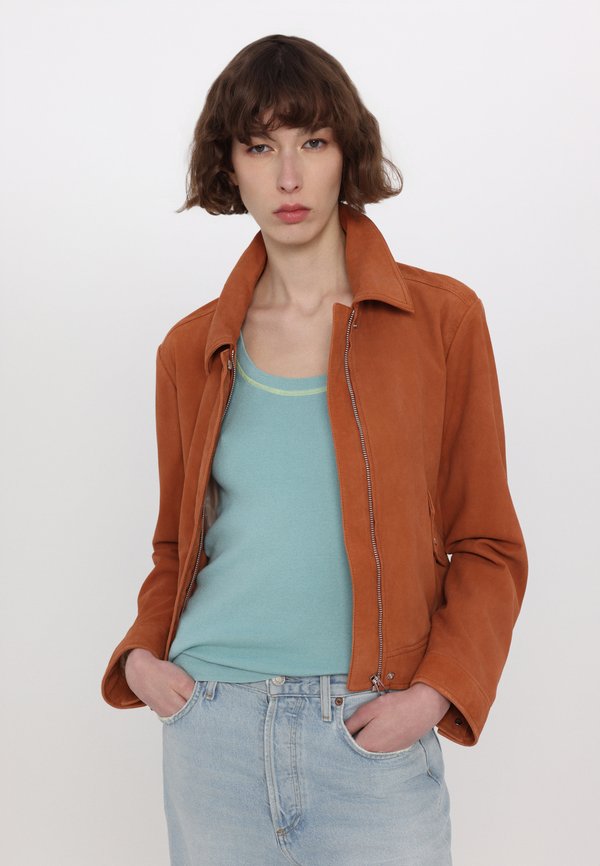 JACKET - Leather jacket - orange4