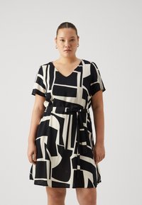 Vero Moda Curve - VMCEASY SHORT DRESS  - Marškininė suknelė - black Miniatiūros vaizdas 1