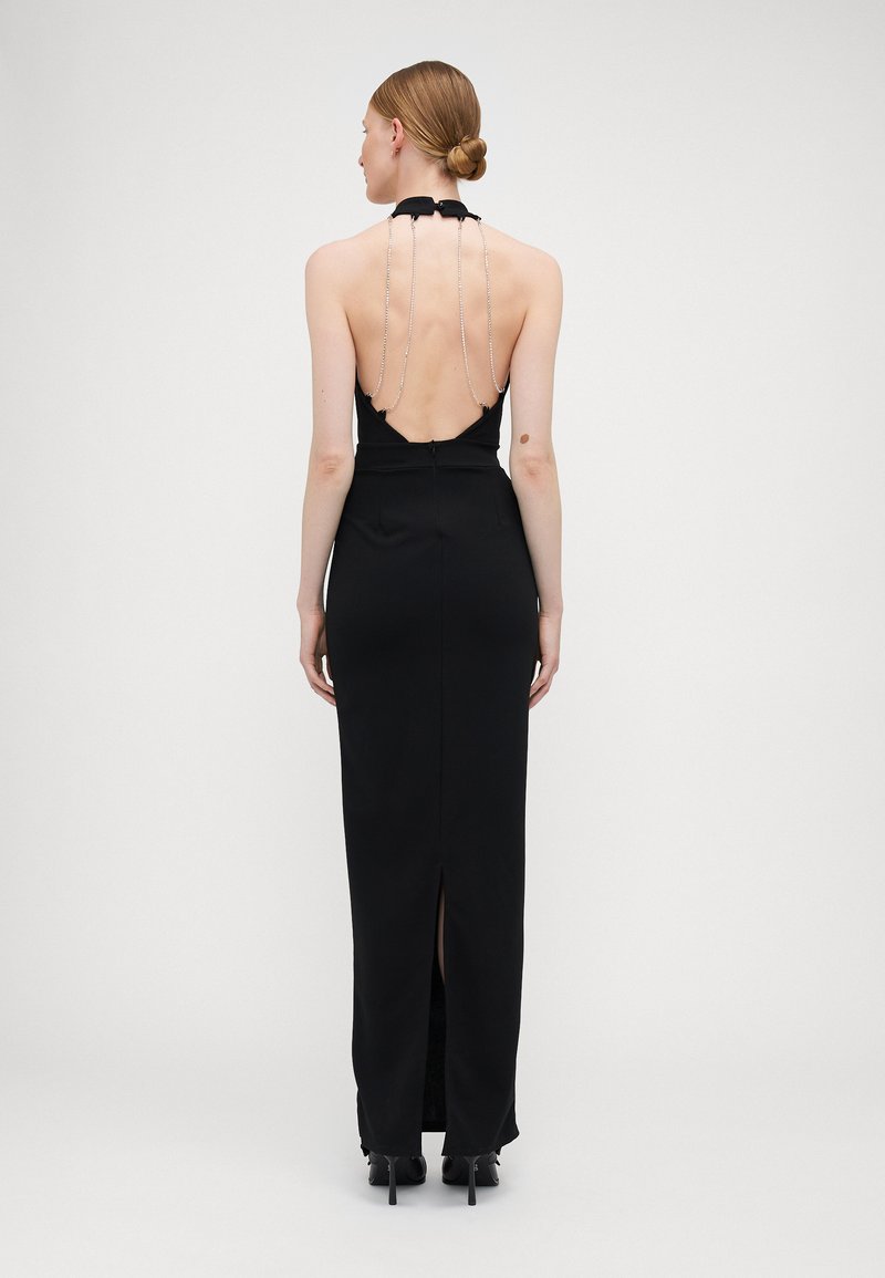 WAL G TALL LEILA HALTERNECK DIAMANTE MAXI - Žerzejové šaty - black
