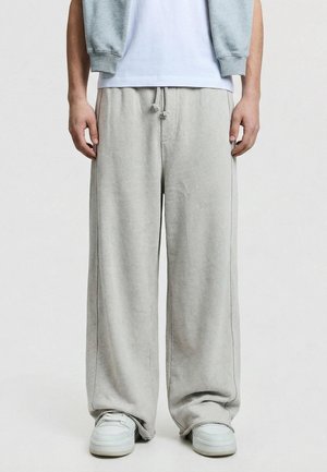 Bershka SUPER BAGGY WASHED - Træningsbukser - light grey
