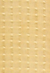 Tela de color beige claro con rayas texturizadas y pequeños acentos blancos y esponjosos distribuidos uniformemente, creando un patrón sutil.