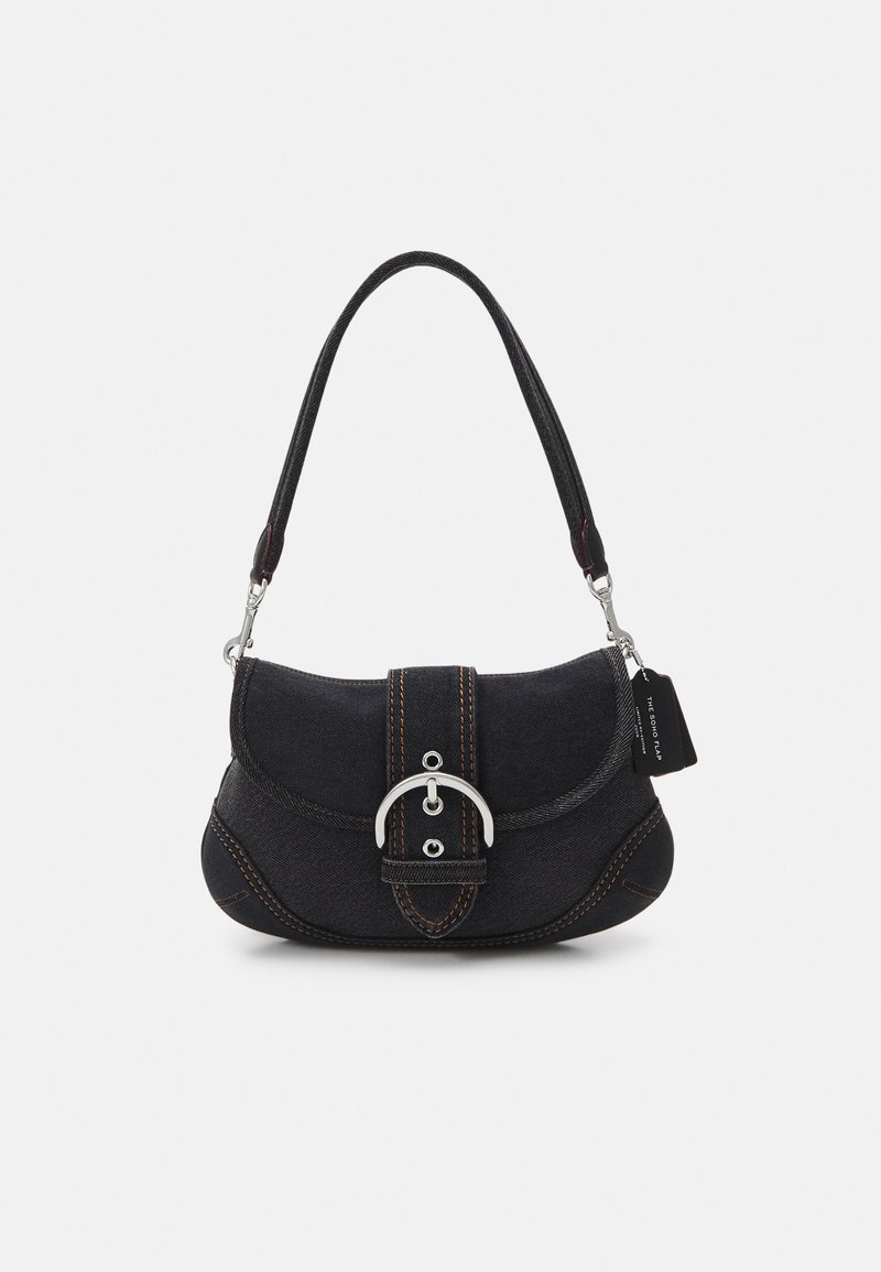COACH SOHO FLAP BAG IN REPURPOSED DENIM - Handbag - black/black ...