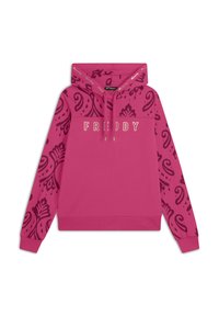 Freddy Felpa con cappuccio - beetrootpurple aop ikatfuchsia