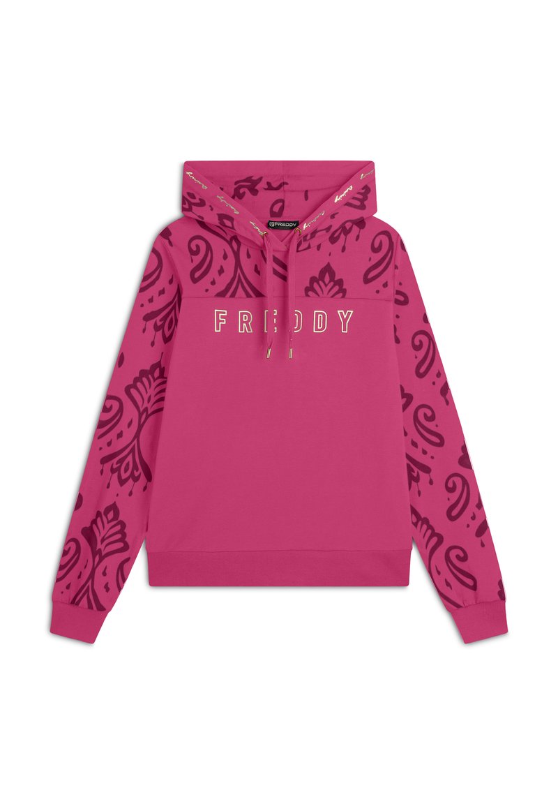 Freddy Felpa con cappuccio - beetrootpurple aop ikatfuchsia