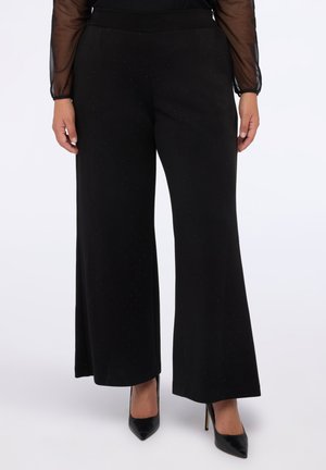 WIDE LEG CON PUNTI LUCE - Pantaloni - nero