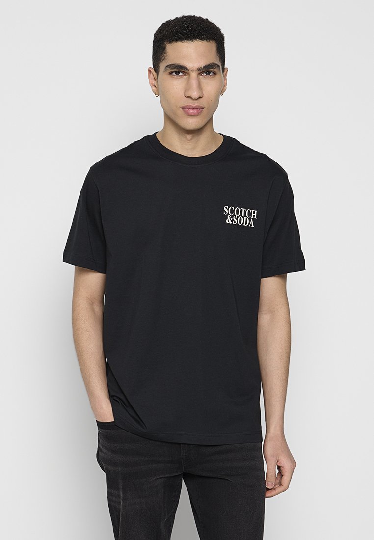 Scotch & Soda T-shirt print zwart