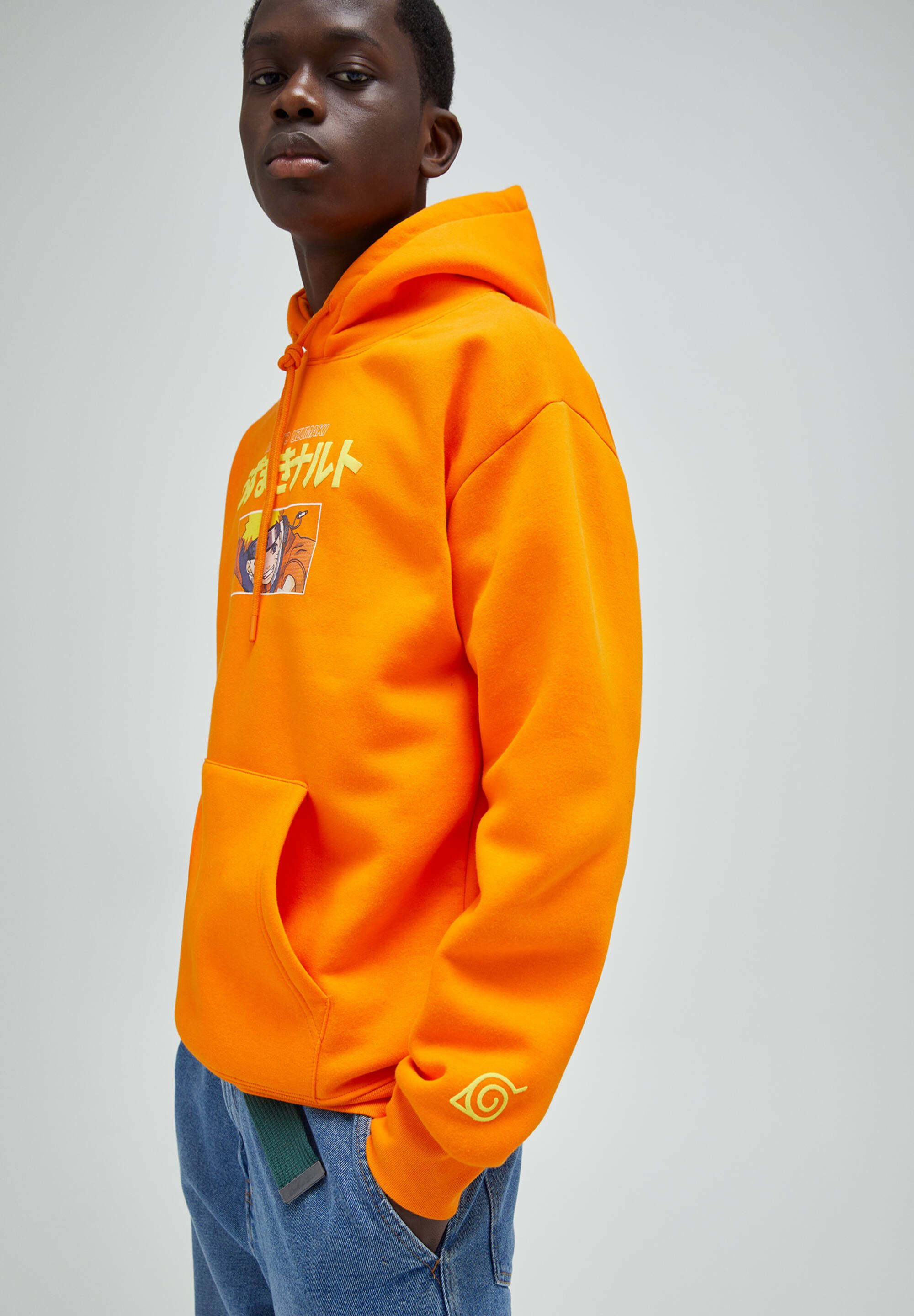 pull and bear orange sweatshirt