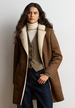 Lauren Ralph Lauren, FAUX-SHEARLING-SUEDE COAT - Класическо палто - tobacco