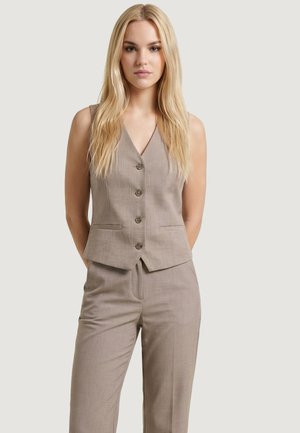 I AM, GILET BOTTONI 95105 - Smanicato - dark-beige