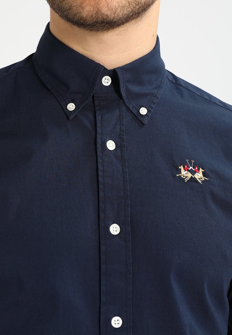 Camicia Classica La Martina Raf Uomo Cotone Blu