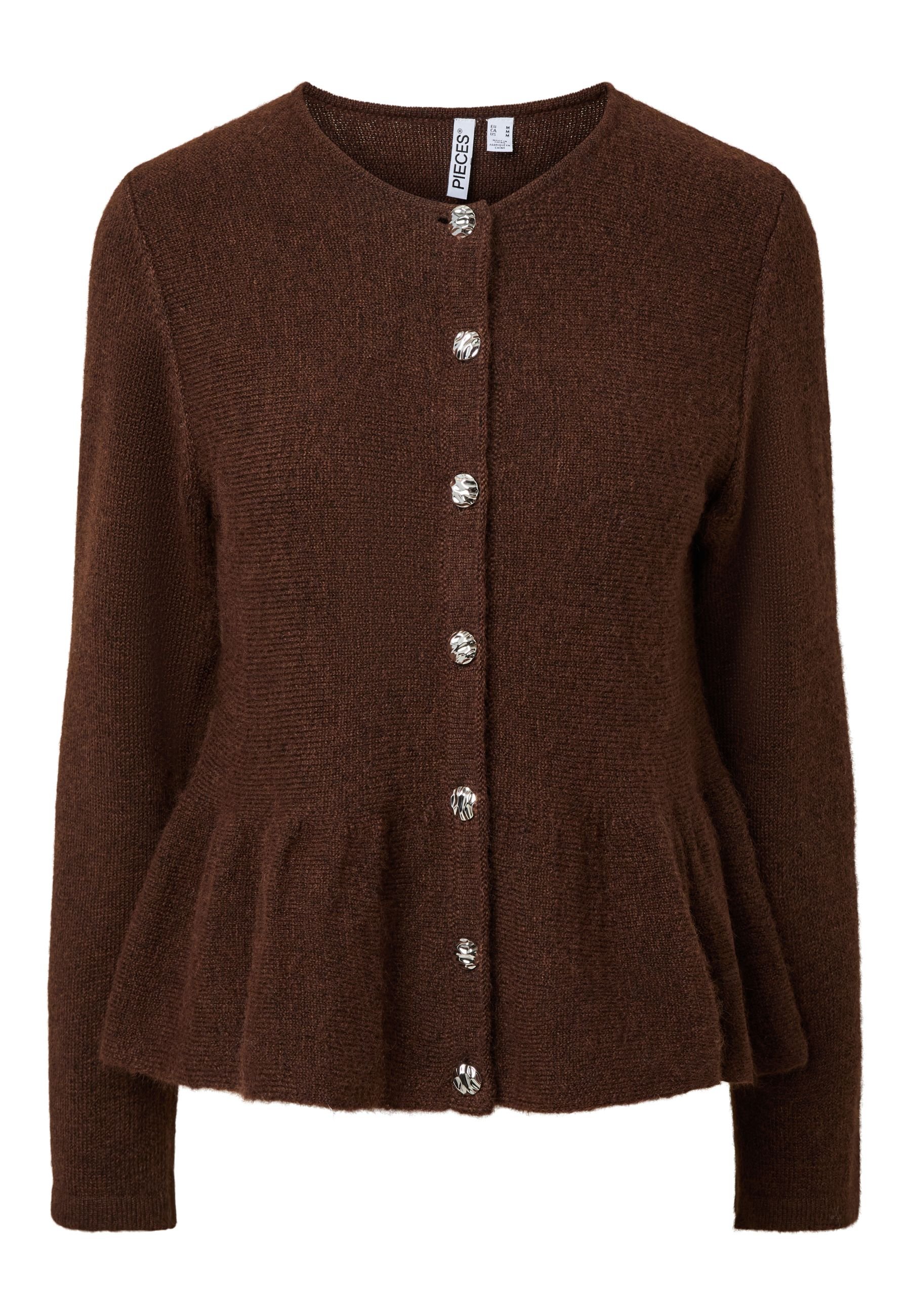 トップス ENNOY BUTTON CARDIGAN BROWN Pieces Knitted PCPINGE - Cardigan - chicory coffee/dark brown