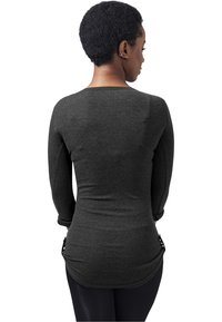 Urban Classics LADIES LONG RIB POCKET TURNUP TEE - Pikkade varrukatega topp - charcoal
