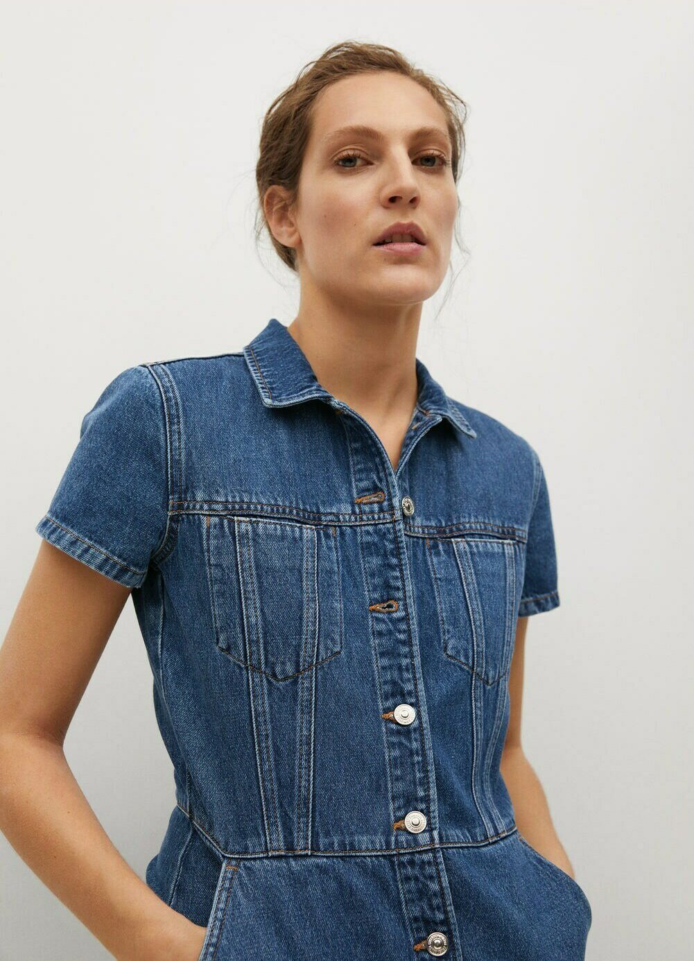 Mango Vestito di jeans - ciemnoniebieski/blu scuro - Zalando