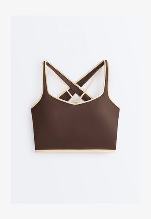 OYSHO COMFORTLUX CONTRAST CROSSOVER BACK TANK - Top - mottled brown