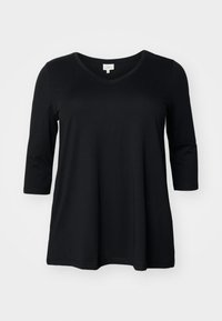 CARBONNIE LIFE 3/4 V NECK SHAPE - Long sleeved top - black