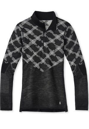 Smartwool INTRAKNIT THERMAL MERINO BASE LAYER 1/4 ZIP - Longsleeve - black ski tracks