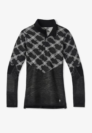 Smartwool INTRAKNIT THERMAL MERINO BASE LAYER 1/4 ZIP - Camiseta de manga larga - black ski tracks
