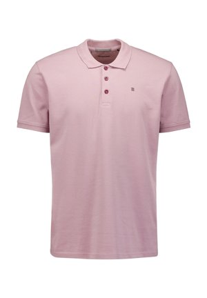 Lichtroze polohemd van katoen, met een drie-knopen knoopsluiting en subtiel logo-detail op de borst. Korte mouwen met standaard kraag.