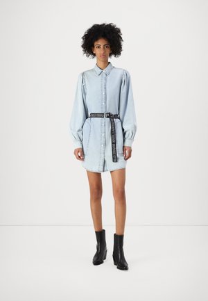 PUFF SLEEVE  - Denim dress - light blue