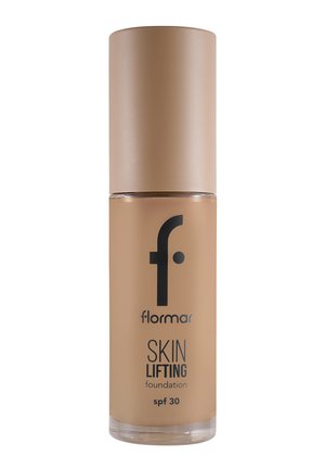 Flormar Skin Lifting foundation bottle with beige cap, labeled SPF 30, designed for skin coverage and lifting effect.