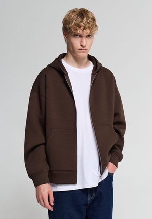 Terranova, FELPA TINTA UNITA - Felpa con zip - marrone