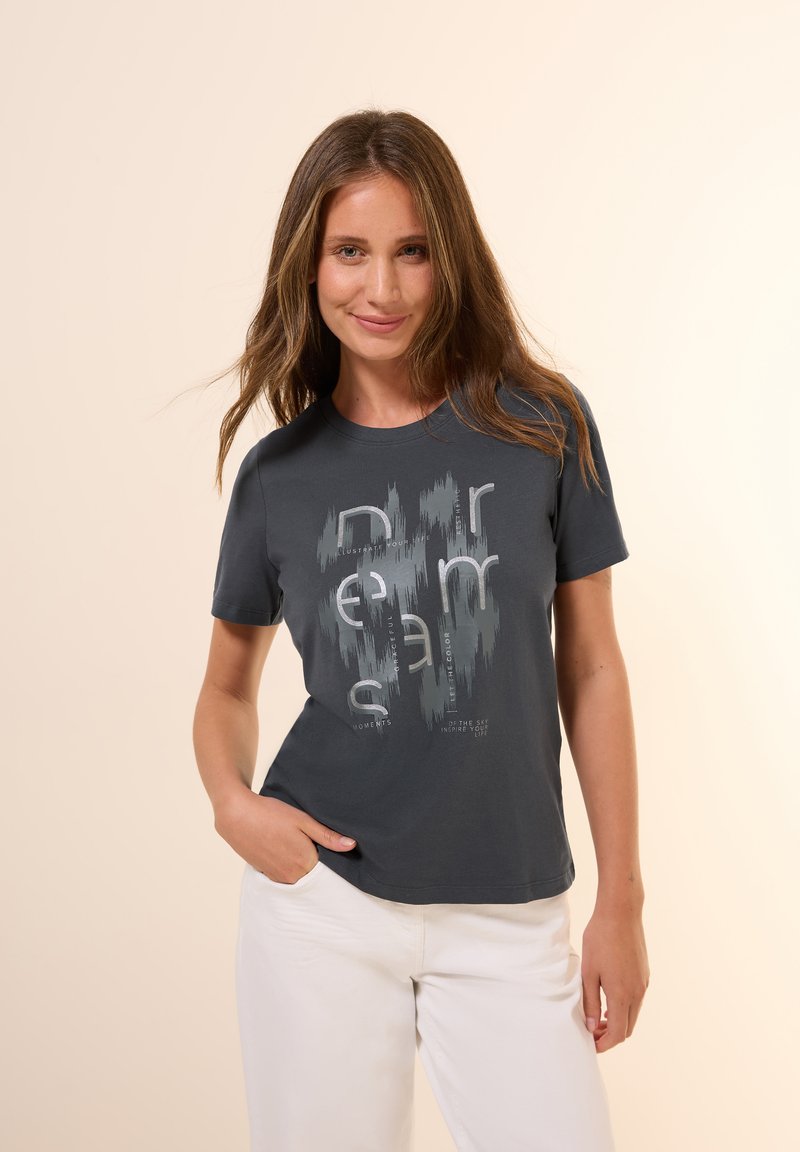 Cecil MIT FOLIEN - T-Shirt print - grau