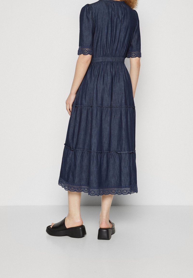 gap denim tiered midi dress Gap x LoveShackFancy Denim Tiered Midi Dress With Washwell. Size Small. NWT