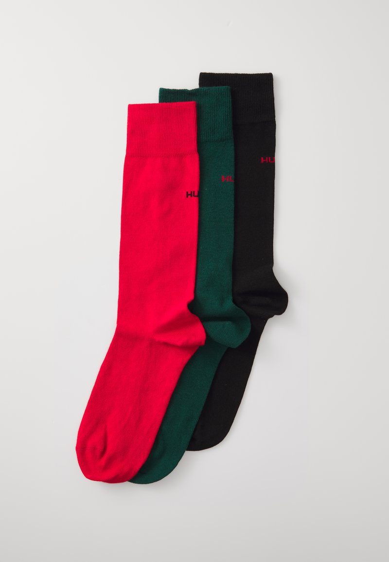 HUGO 3 PACK - Șosete - black/red/dark green