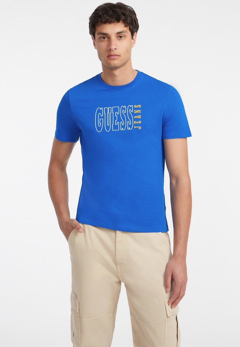 Guess Jeans OUTLINE-LOGO - Marškinėliai su spaudiniu - blau