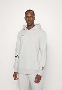 Puma HOOPS TEAM HOODIE - Džemperis su gobtuvu - light gray heather