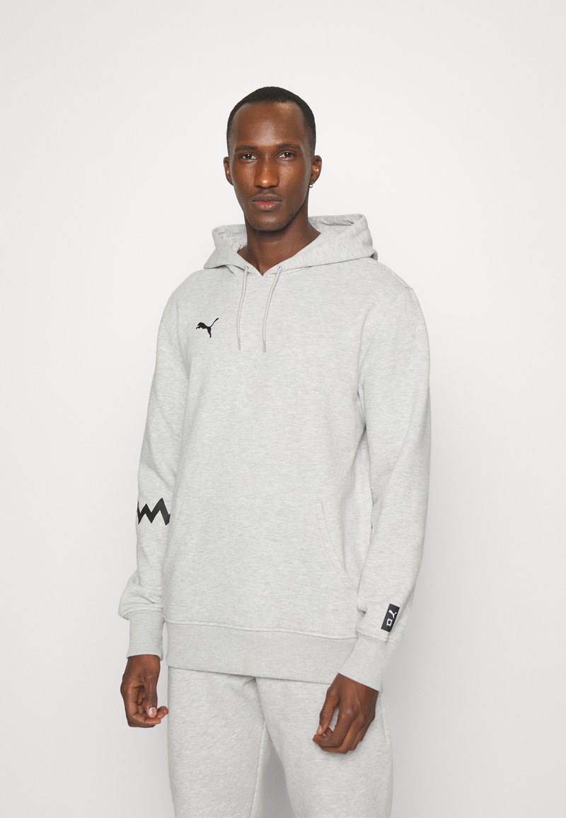 Puma HOOPS TEAM HOODIE - Džemperis su gobtuvu - light gray heather