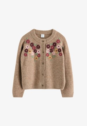 Lindex, LINDEX KNITTED CARDIGAN WITH EMBROIDERY LINDEX - Vest - beige melange