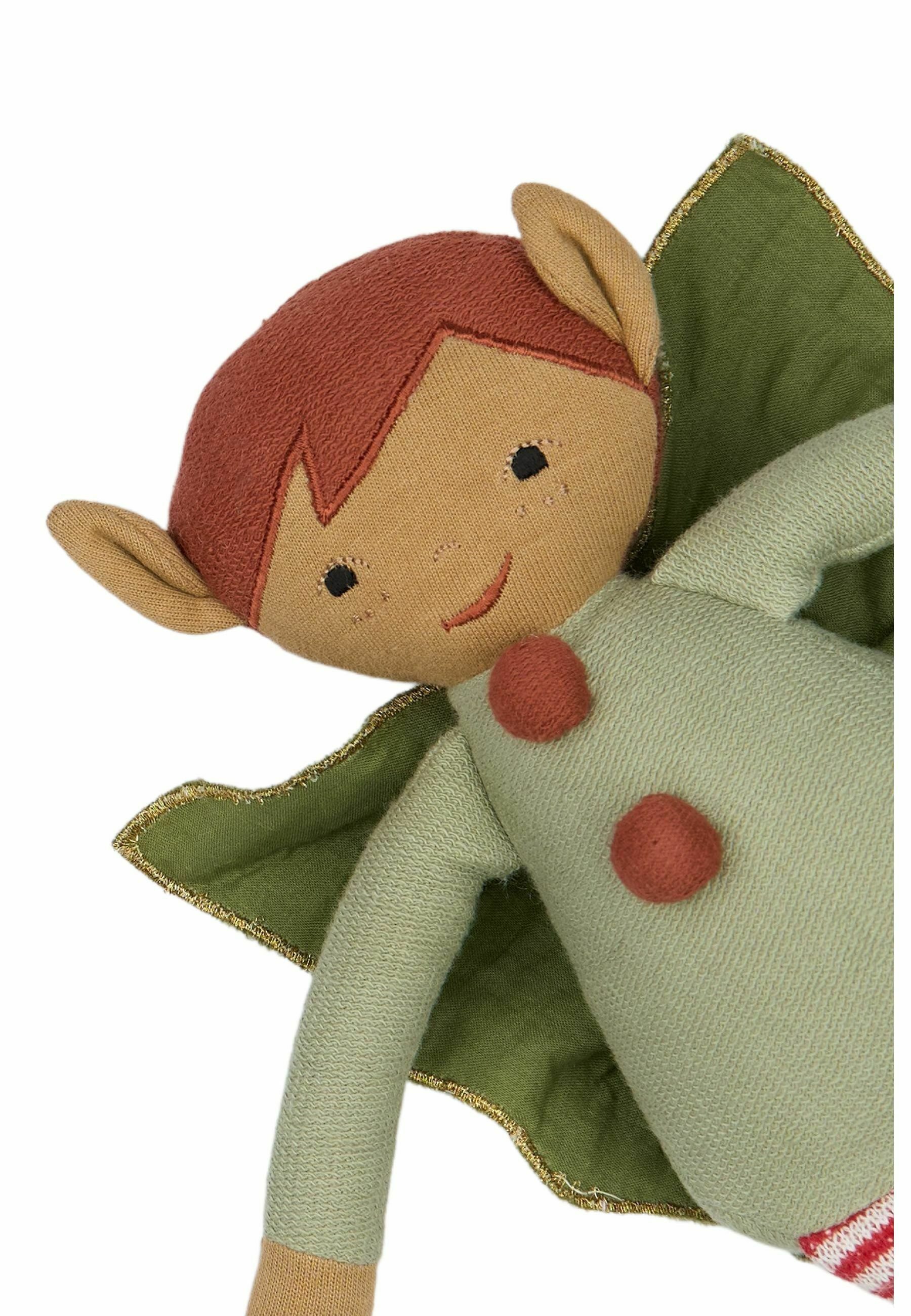 Trudi Stoffpuppe Elf Rudy - Weihnachtliche Plüschfigur, Maschinenwaschbar, Made In Italy
