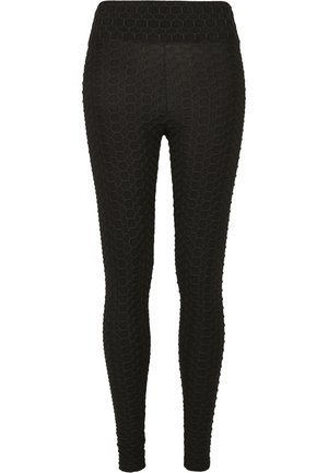 Urban Classics HIGH WAIST HONEYCOMB  - Leggings - Hosen - black