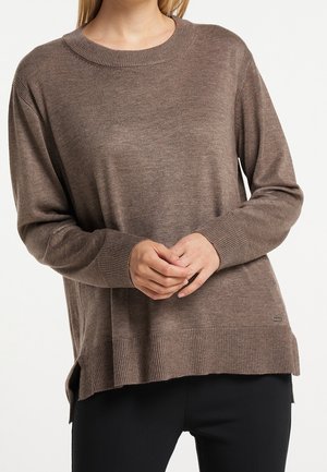 Stickad tröja - taupe