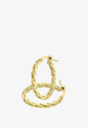 DIAMANT L'ÉTERNEL FLAT STRIPED DESIGN OVAL HOOP - Kõrvarõngad - yellow gold-coloured